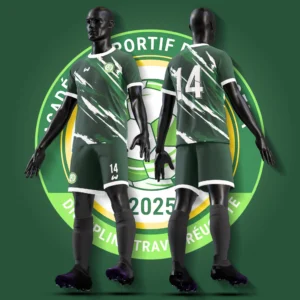 ensemble foot wane vert blanc